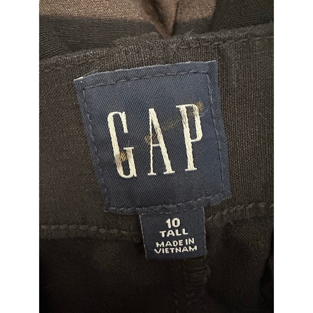 Gap 365 TALL Low Rise Linen Blend Trousers Pants Black 10 713962 NEW - Picture 7 of 12